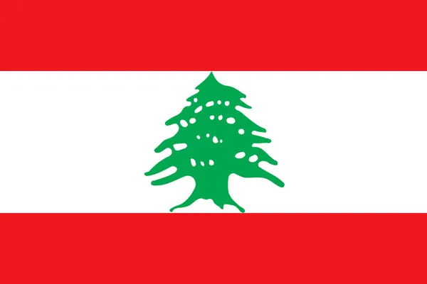 Bandera Nacional República Libanesa Líbano Tribanda Horizontal Rojo Blanco Rojo — Vector de stock
