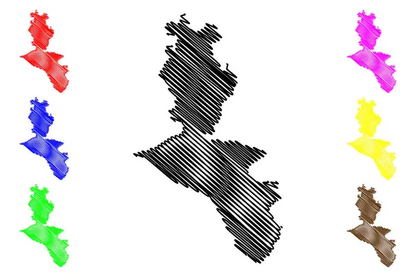 Distrito Dehradun Uttarakhand Uttaranchal State República Índia Mapa Ilustração Vetorial —  Vetores de Stock