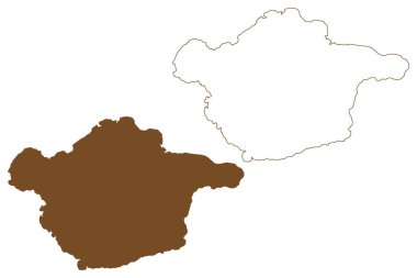 Basilan adası (Güneydoğu Asya, Filipinler Cumhuriyeti) harita vektör illüstrasyonu, karalama çizimi Basilan haritası