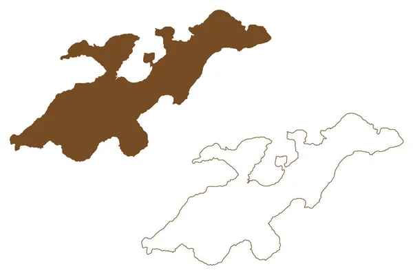 Lembata Eiland Republiek Indonesië Kleine Sunda Eilanden Kaart Vector Illustratie — Stockvector