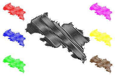 Fatehpur ilçesi (Uttar Pradesh State, Hindistan Cumhuriyeti) harita vektör çizimi, çizim Fatehpur haritası