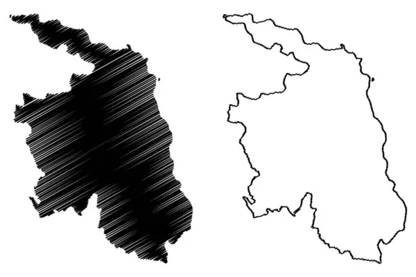 Δυτική Περιοχή Godavari Andhra Pradesh State Δημοκρατία Της Ινδίας Χάρτη — Διανυσματικό Αρχείο