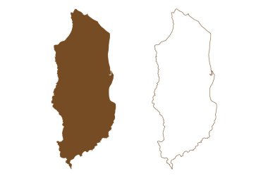 King Adası (Avustralya Cumhuriyeti, Tazmanya Eyaleti, Yeni Yıl Grubu takımadaları) harita vektör çizimi, çizim Kral haritası