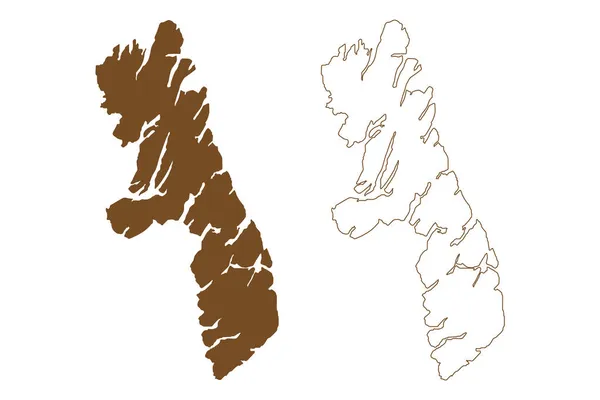캄파나섬 공화국 남아메리카 공화국 스케치 Isla Campana Map — 스톡 벡터