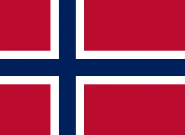 Bandera Nacional Reino Noruega Campo Rojo Cargado Con Una Cruz — Archivo Imágenes Vectoriales