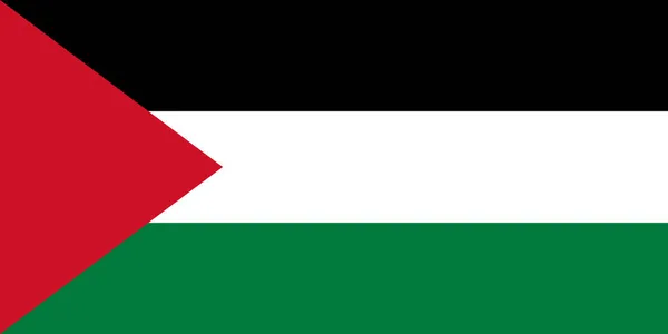 パレスチナ国旗国家 緑の水平三角形 ホイストに基づいて赤の三角形 — ストックベクタ
