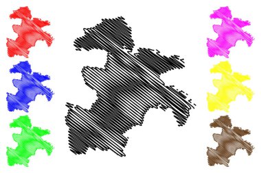 Hazaribagh İlçesi (Jharkhand Eyaleti, Hindistan Cumhuriyeti, Kuzey Chotanagpur Bölümü) harita vektör çizimi, çizim Hazaribagh haritası