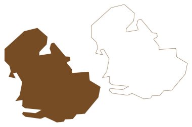 Cameron Adası (Kanada, Nunavut Bölgesi, Kuzey Amerika) harita vektör çizimi, çizim Cameron haritası