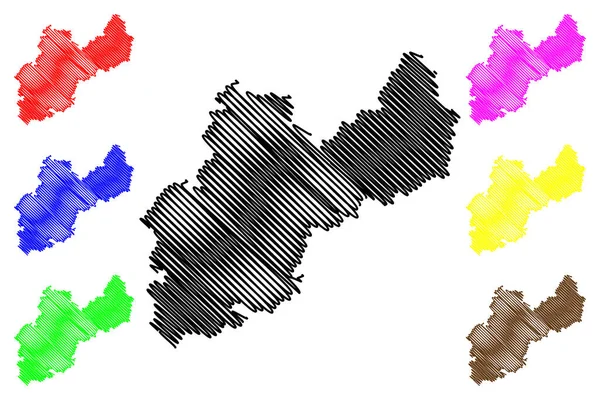 Distretto Hathras Stato Dell Uttar Pradesh Repubblica Dell India Mappa — Vettoriale Stock