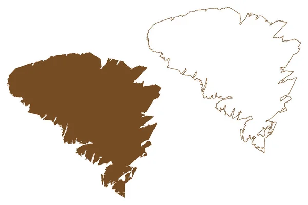 Île Resolution Canada Territoire Nunavut Amérique Nord Illustration Vectorielle Carte — Image vectorielle