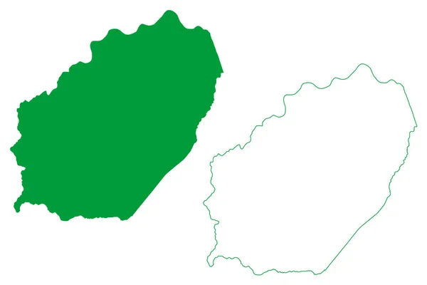 サンタ カシア自治体 バイーア州 ブラジルの自治体 ブラジル連邦共和国 地図ベクトル図 スクリブル スケッチサンタ カシア地図 — ストックベクタ
