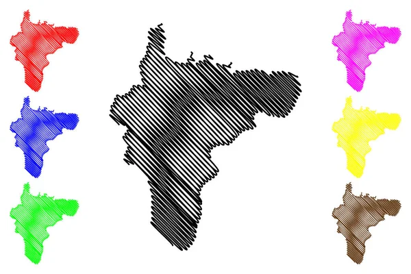 Howrah District West Bengaalse Staat Republiek India Kaart Vector Illustratie — Stockvector