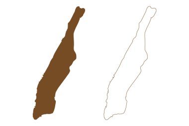 Manhattan Adası (Amerika Birleşik Devletleri, Kuzey Amerika, ABD, ABD, New York County ve şehir) harita vektör çizimi, Manhattan haritası