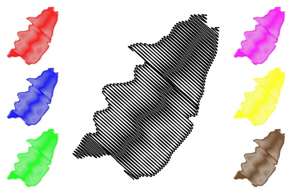 Chengalpattu District Tamil Nadu State Republic India Mapa Vector Illustration — Vector de stock