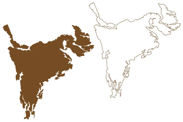 Ilha Sodertorn Reino Suécia Mapa Ilustração Vetorial Esboço Rabiscos Mapa — Vetor de Stock