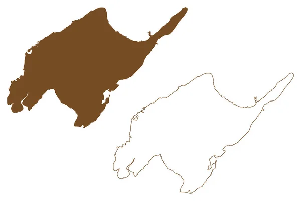Mactan岛 东南亚 菲律宾共和国 维萨扬群岛或群岛 地图矢量图解 素描图 — 图库矢量图片