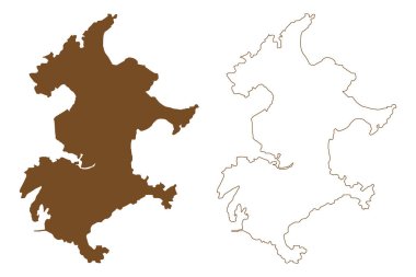 Pingtan Adası (Çin Halk Cumhuriyeti, PRC) harita vektör illüstrasyonu, çizim Haitan haritası