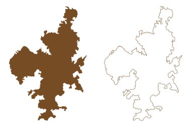 Geojedo Adası (Kore Cumhuriyeti, ROK) harita vektör çizimi, çizim Koje veya Geoje Adası haritası