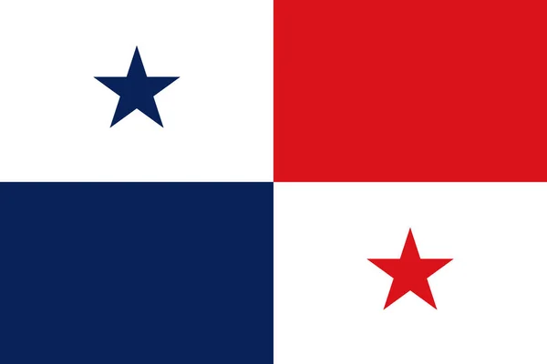 Panama Ulusal Bayrak Cumhuriyeti Dört Dikdörtgene Bölünmüş Saat Yönünde Ilerliyor — Stok Vektör