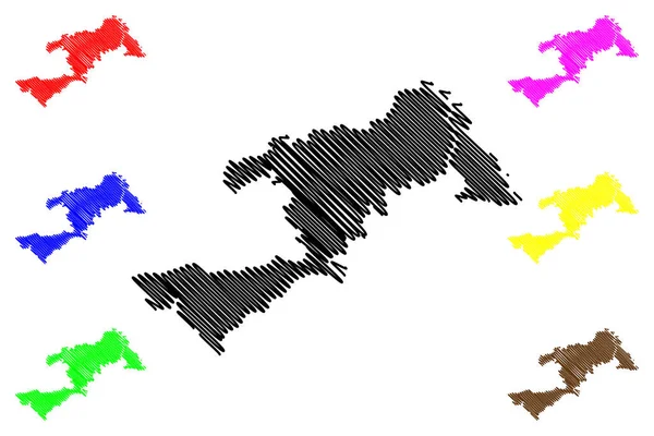 Khordha İlçesi (Odisha Eyaleti, Hindistan Cumhuriyeti) harita vektör ilüstrasyonu, çizim Khordha haritası