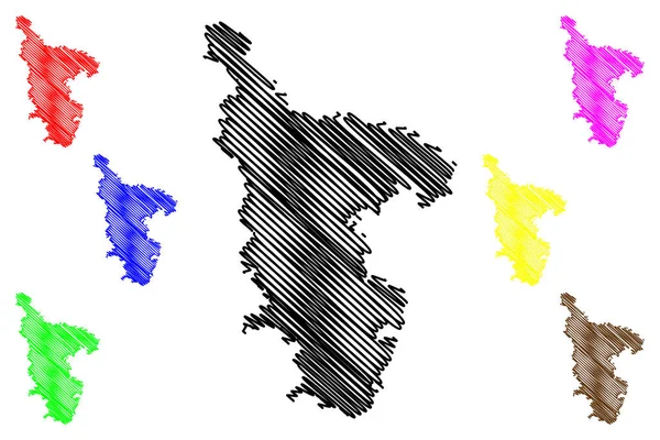 コラーフル郡 マハラシュトラ州 プネー県 インド 地図ベクトル図 スケッチブック コラーフル地図 — ストックベクタ