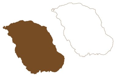 Biliran adası (Asya, Filipinler Cumhuriyeti) harita vektör illüstrasyonu, çizim Biliran haritası