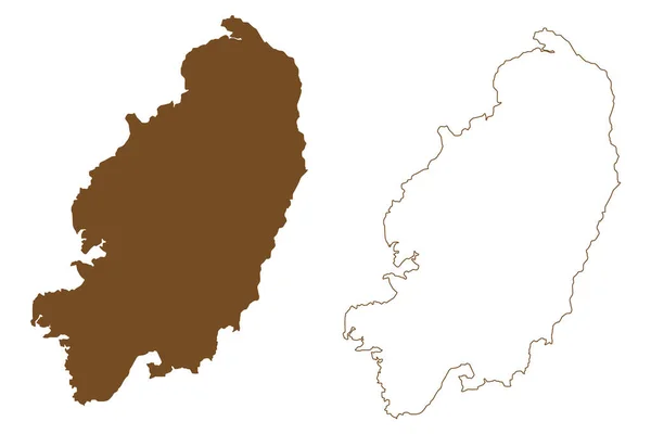 Векторная Иллюстрация Острова Гимарас Азия Республика Филиппины Каракули Карте Гимарас — стоковый вектор