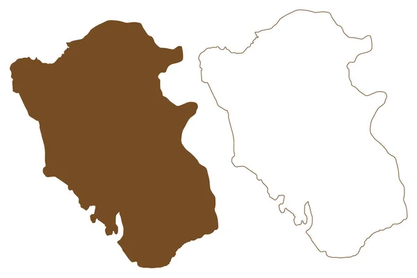 Векторная Иллюстрация Карте Острова Момбаса Республика Кения Каракули Карте Момбасы — стоковый вектор