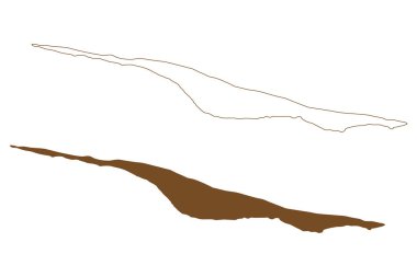 Srirangam Adası (Hindistan Cumhuriyeti, Kaveri ve Kollidam nehirleri, Tamil Nadu eyaleti) harita vektör çizimi, çizim Srirangam haritası