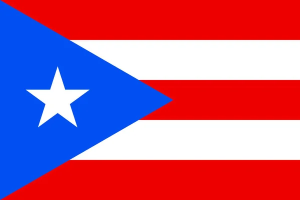 Porto Riko Ulusal Bayrak Cumhuriyeti Eşit Yatay Şeritli Kırmızı Şeritli — Stok Vektör