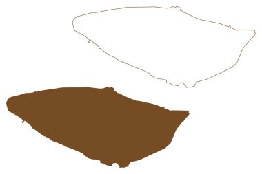 Sodermalm Adası (Stockholm, Baltık Denizi, İsveç Krallığı) harita vektör çizimi, çizim haritası Soder