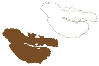 Lidingo Adası (Stockholm, Baltık Denizi, İsveç Krallığı) harita vektör çizimi, çizim Lidingo haritası