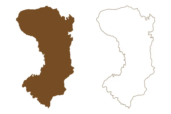 キオス島 ギリシャ共和国 地図ベクトル図 スクリブルスケッチキオス島地図 — ストックベクタ