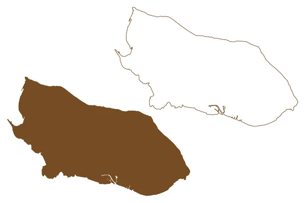 Wyspa Sheppey Zjednoczone Królestwo Wielkiej Brytanii Irlandii Północnej Anglia Mapa — Wektor stockowy