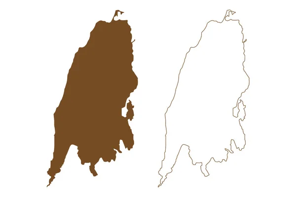 Ilha Lefkada República Helénica Grécia Ilhas Jónicas Mapa Ilustração Vetorial — Vetor de Stock