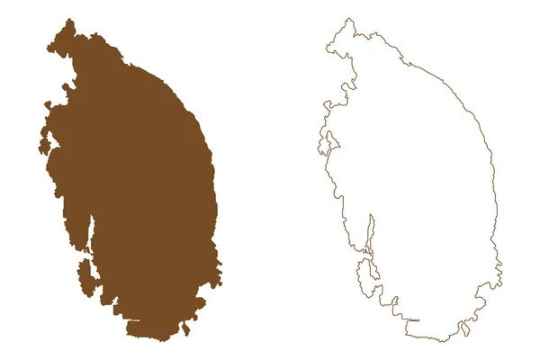 ストード島 ノルウェー王国 地図ベクトル図 スケッチブック Stord Map — ストックベクタ