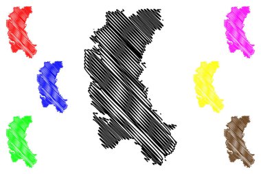 Raigad ilçesi (Maharashtra Eyaleti, Konkan Bölümü, Hindistan Cumhuriyeti) harita vektör çizimi, çizim Raigad haritası