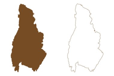 Notteroy Adası (Norveç Krallığı) harita vektör çizimi, çizim çizimi Notteroy haritası