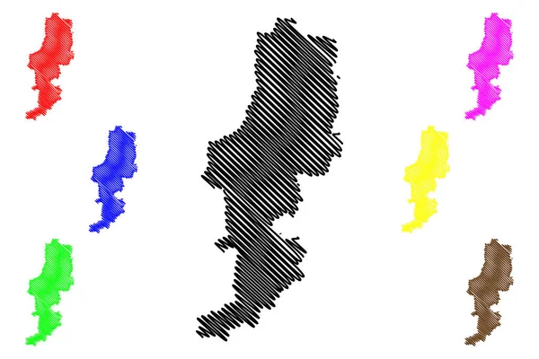 Distretto Rajnandgaon Stato Chhattisgarh Divisione Durg Repubblica Dell India Mappa — Vettoriale Stock