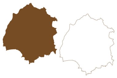 Thasos adası (Yunan Cumhuriyeti, Yunanistan, Ege Denizi) harita vektör çizimi, karalama çizimi Thassos haritası