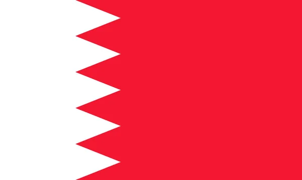 Королевство Бахрейн Белое Поле Стороны Подъемника Отделено Большего Красного Поля — стоковый вектор