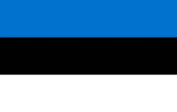 Nationell Flagga Republiken Estland Horisontellt Triband Blått Svart Och Vitt — Stock vektor