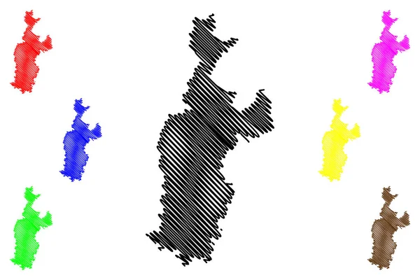 Sabarkantha Distrikt Gujarat State Republiken Indien Karta Vektor Illustration Klotskiss — Stock vektor