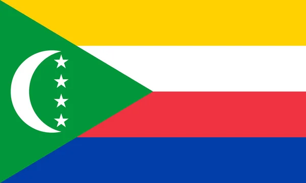 Komorský Národní Svaz Vlajek Čtyři Vodorovné Pruhy Žluté Bílé Červené — Stockový vektor