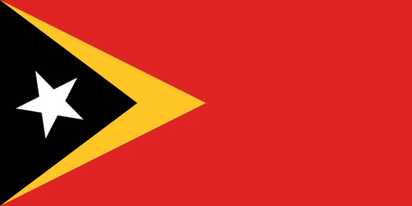 Bandera Nacional República Democrática Timor Leste Timor Oriental Campo Rojo — Vector de stock