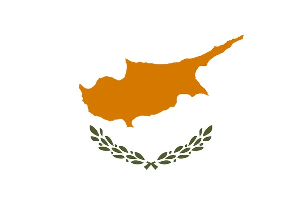 Kıbrıs Rum Kesimi Ulusal Bayrağı Kıbrıs Adasının Beyaz Bir Tarlada — Stok Vektör