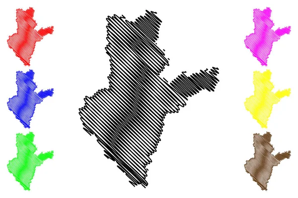 Sambhal District Uttar Pradesh State Republic India Mapa Vector Illustration — Archivo Imágenes Vectoriales