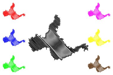 Sehore Bölgesi (Madhya Pradesh Eyaleti, Bhopal Bölümü, Hindistan Cumhuriyeti) harita vektör çizimi, çizim Sehore haritası