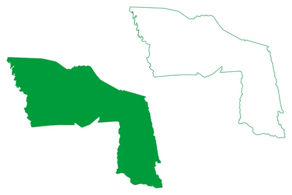 カンサナオ自治体 バイーア州 ブラジルの自治体 ブラジル連邦共和国 地図ベクトル図 スクリブルスケッチカンサオ地図 — ストックベクタ