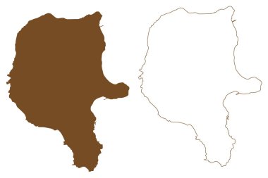 Lipari (Aeolian Adaları, İtalya Cumhuriyeti, İtalya) harita vektör çizimi, karalama çizimi Lipari haritası